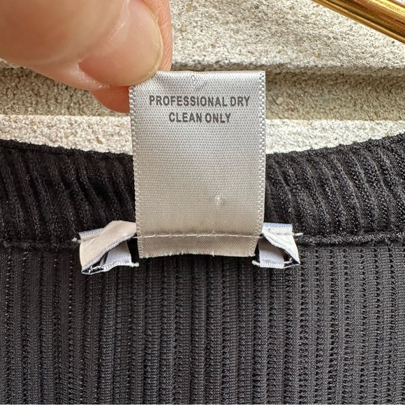 Cache Black Textured Snap Front Tunic Top Size Large Diabolo Nylon Stretch - Picture 4 of 8